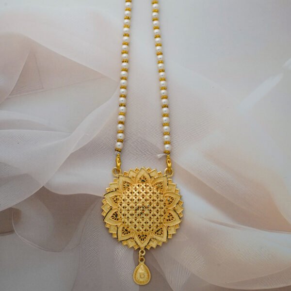 Traditional Gold-Tone Pendant Necklace