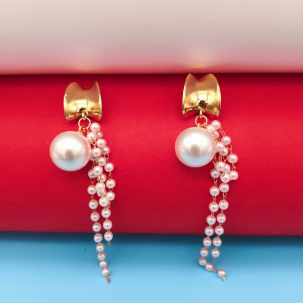 Pearl Chain Drop Earrings