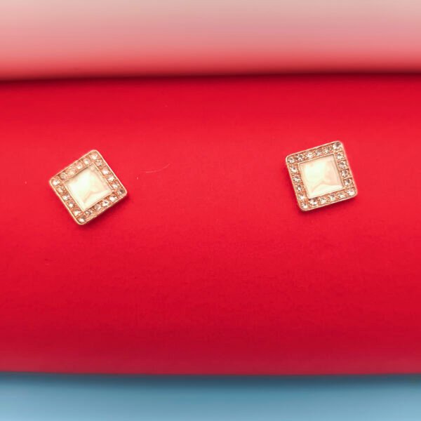Square Diagonal Square Stud Earrings